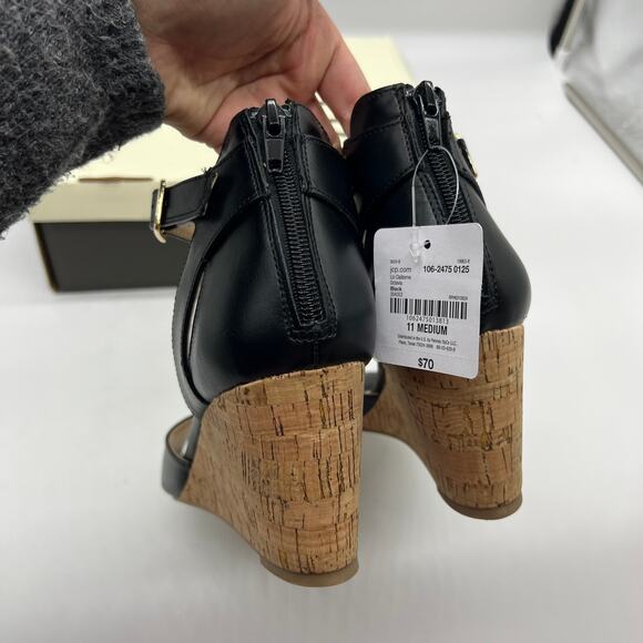 Liz Claiborne Womens Octavia Wedge Sandals Black Size 11M - Picture 7 of 12